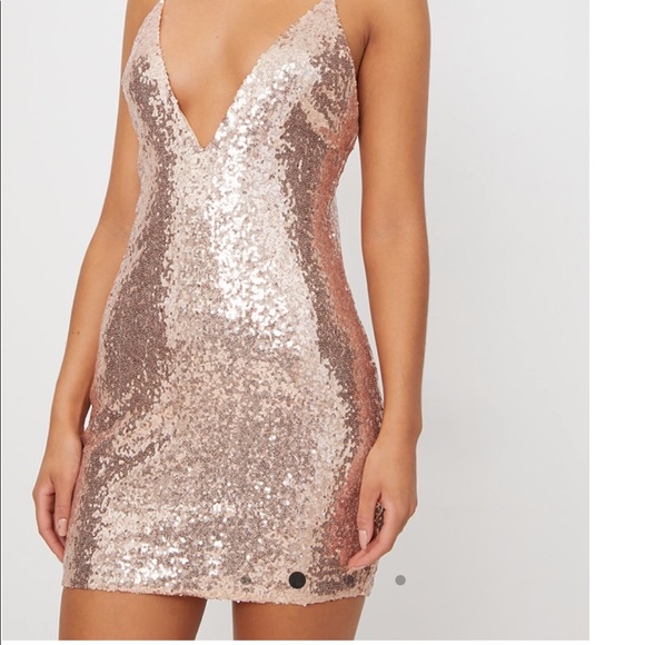 Rose Gold Sequined dress from PLT - Picture 2 of 9